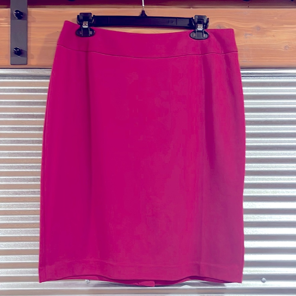 9&CO Raspberry Pink Stretchy Pencil Knee-Length Skirt Wide Waistband